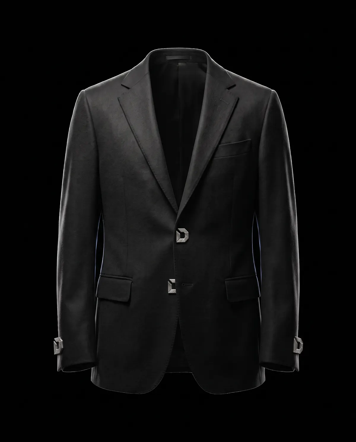 Wool Blazer in Black, front view