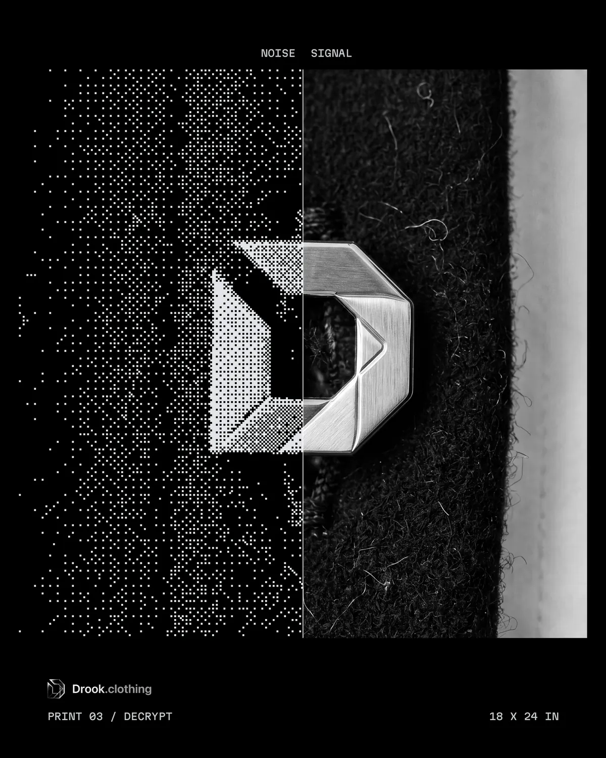 Print 03: Decrypt in Black, front view