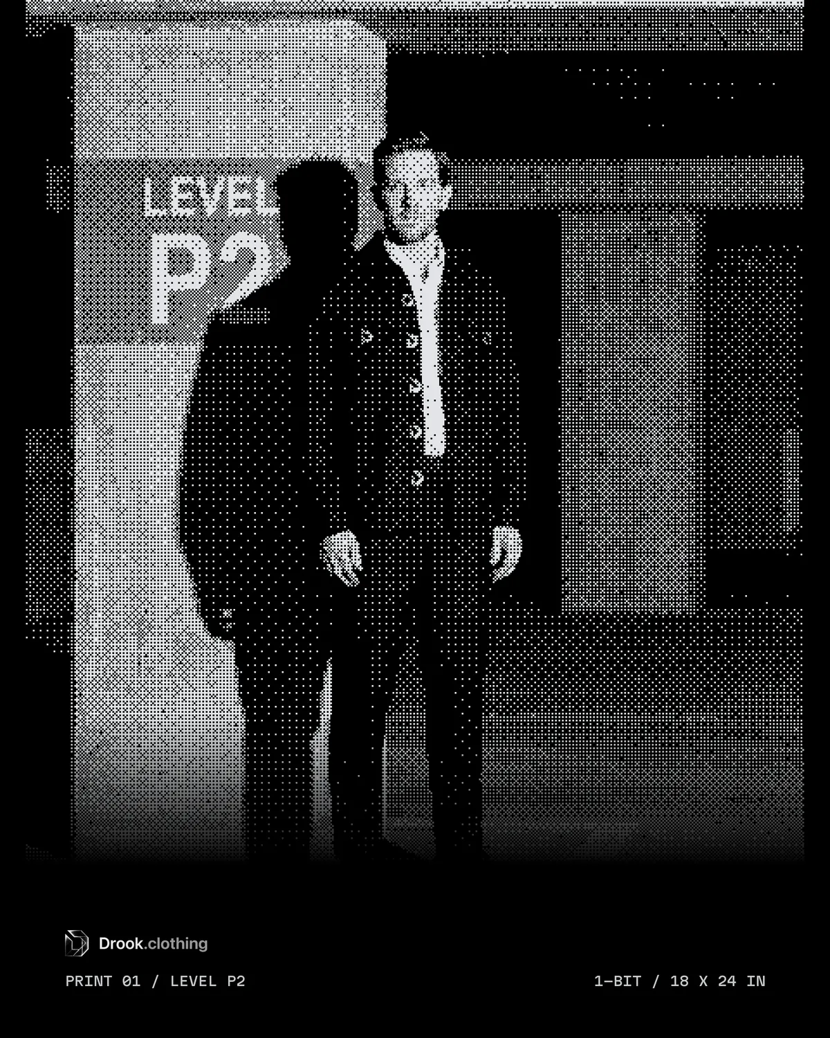 Print 01: Level P2 in Black, front view