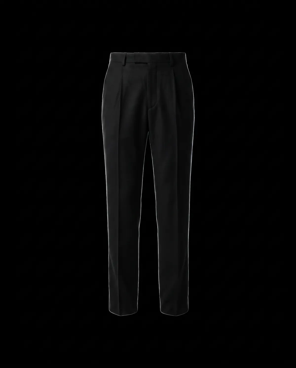 Pleated Trouser in Black, front view